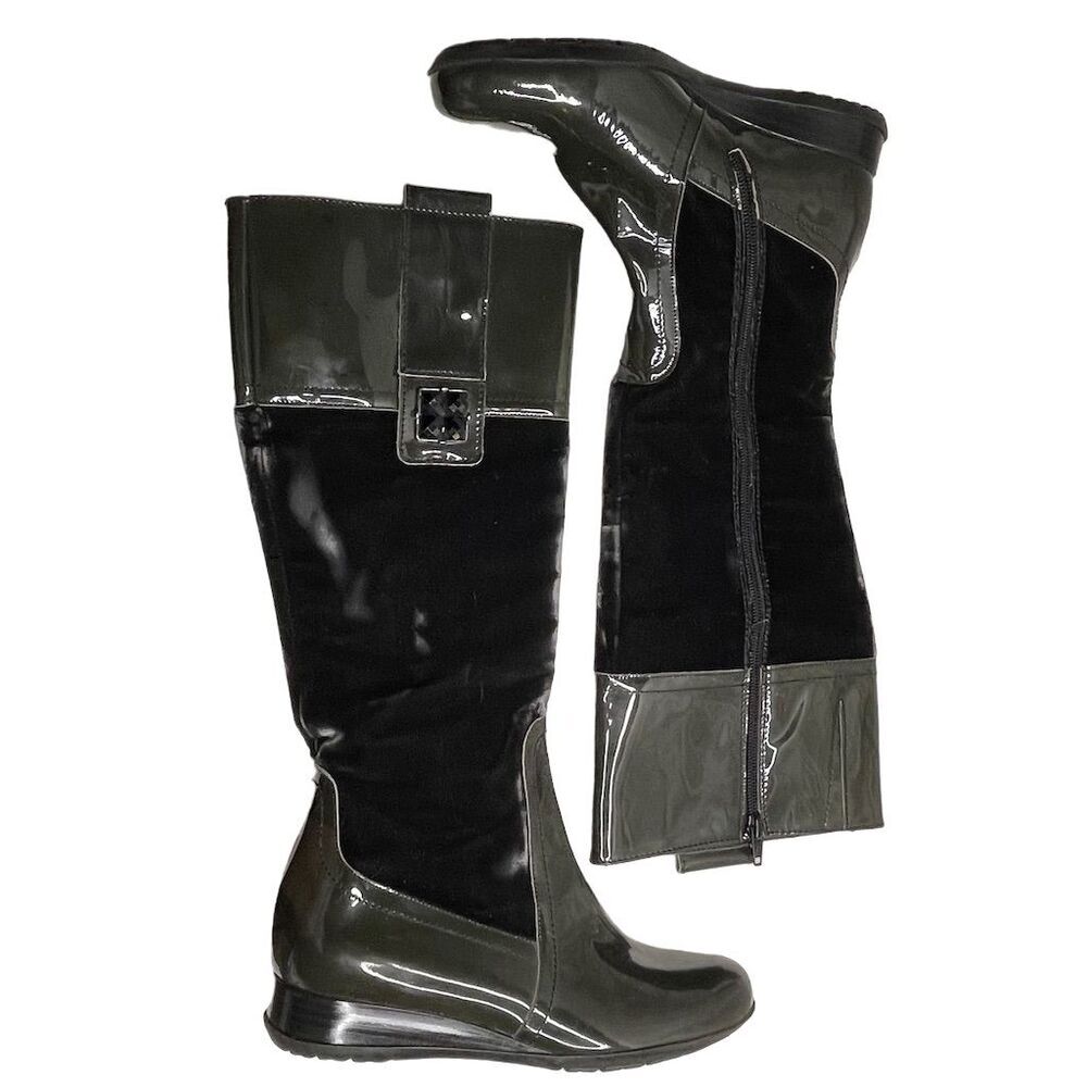 Roberto Botticelli Women's Green Knee-High Velvet and Leather Boots Size 6 (36)